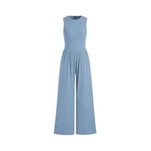 Corset Detail Light Blue Jumpsuit